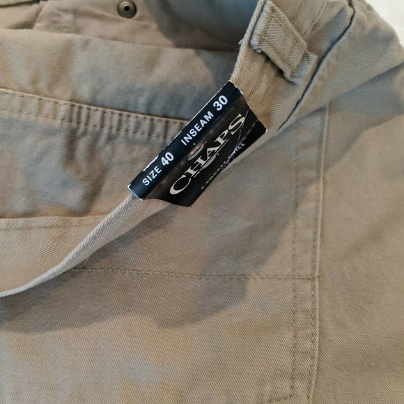 NWT Chaps Twill Khakis Hudson Tan Flat Front - Picture 2 of 10